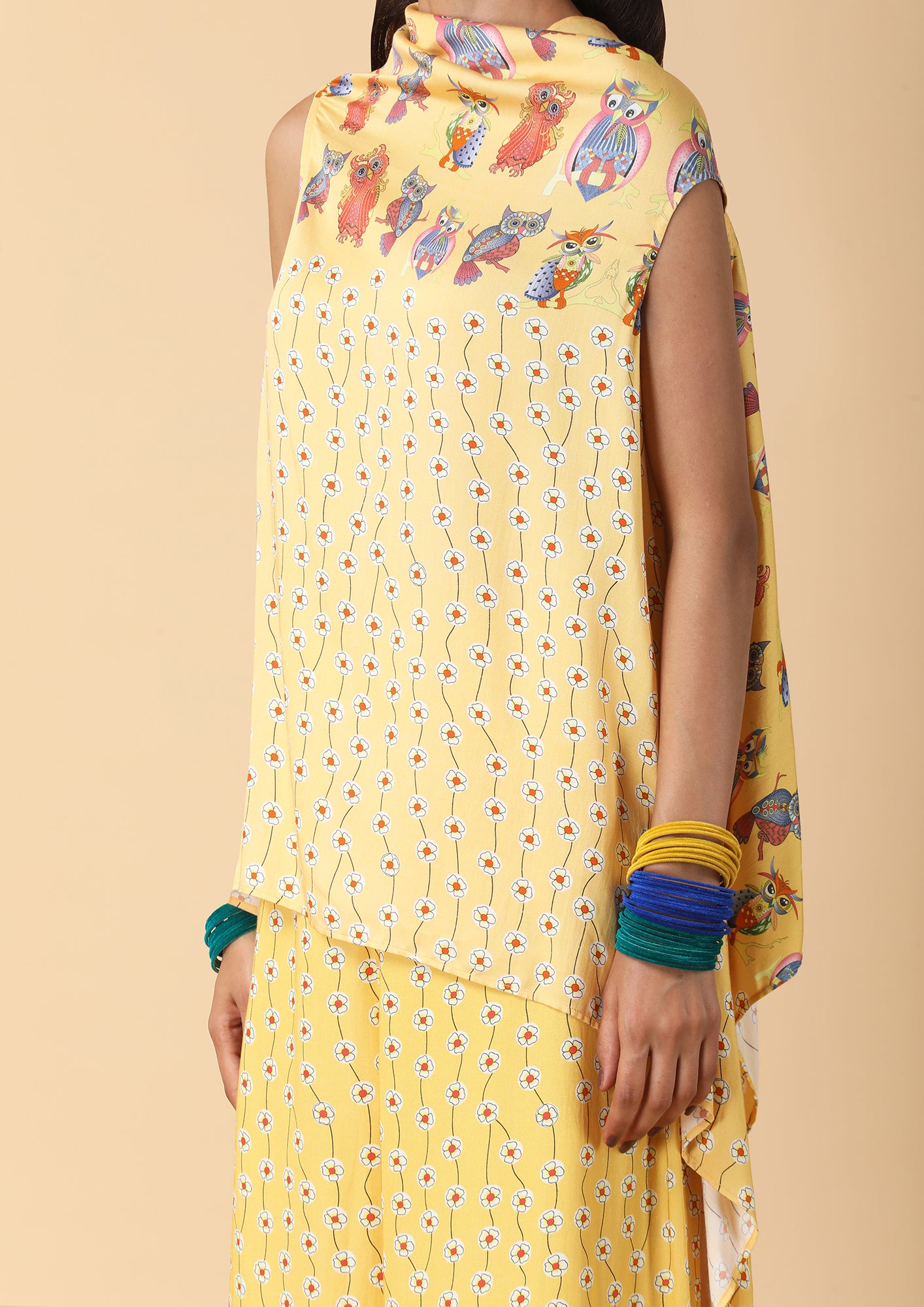 Cowl Neck Asymmetric Top a coordinate set