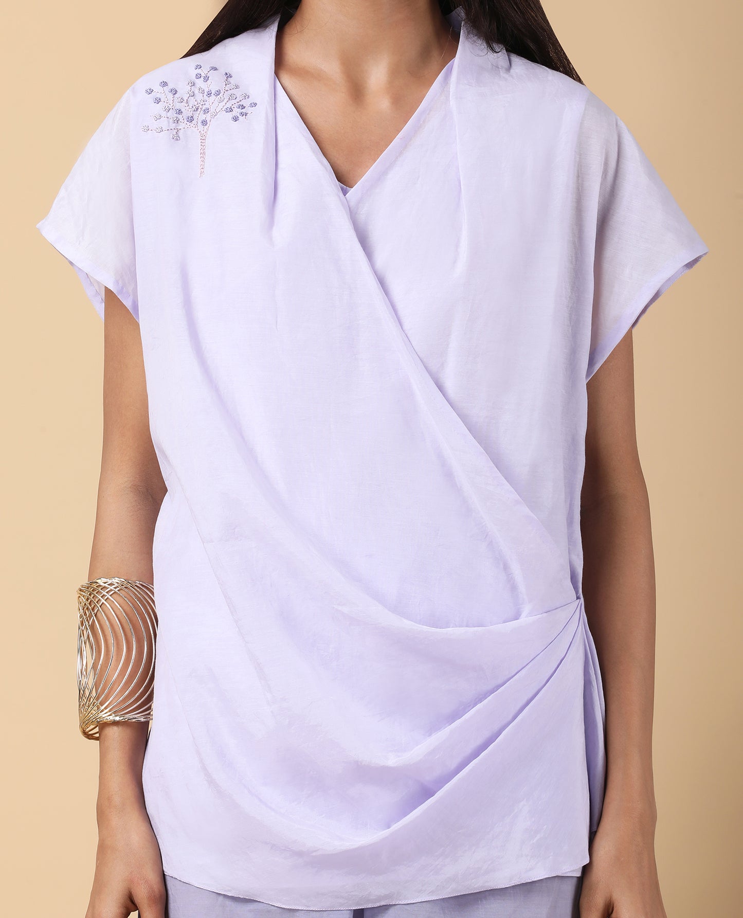 Draped drop shoulders Top set