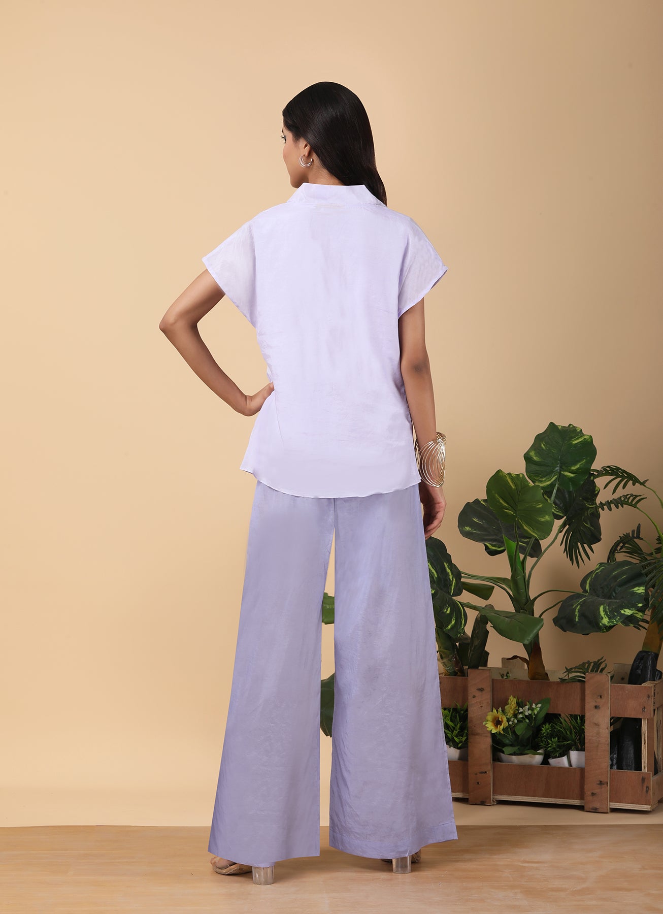 Draped drop shoulders Top set