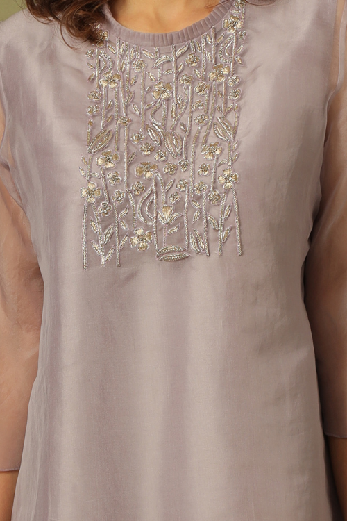 シルクオーガンザトップ コットンシルクデュピオントラウザー