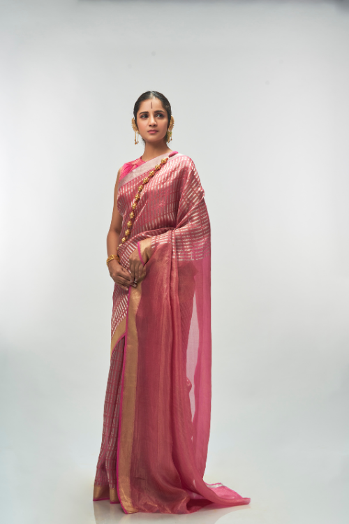 Berry Pink Monotone Saree