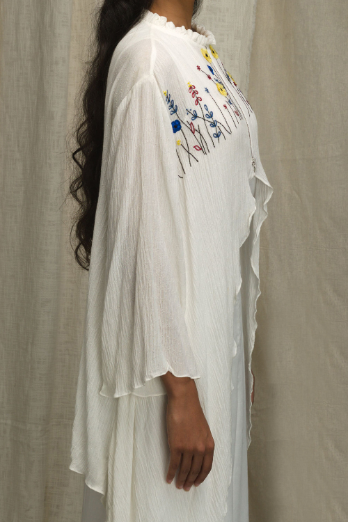 Off-White, Cotton/Viscose, Zipper Top