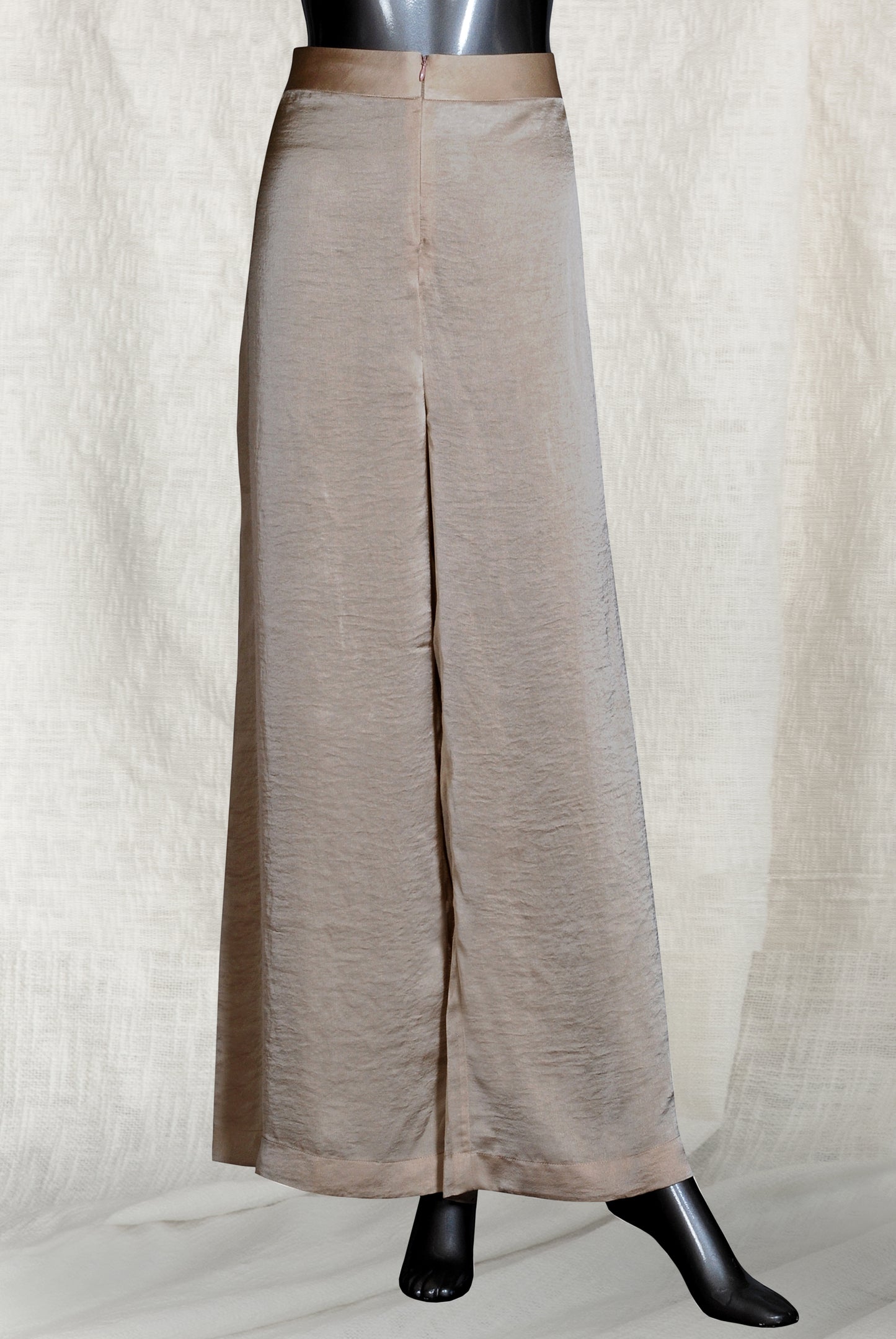 Trouser - Beige Satin/Rayon