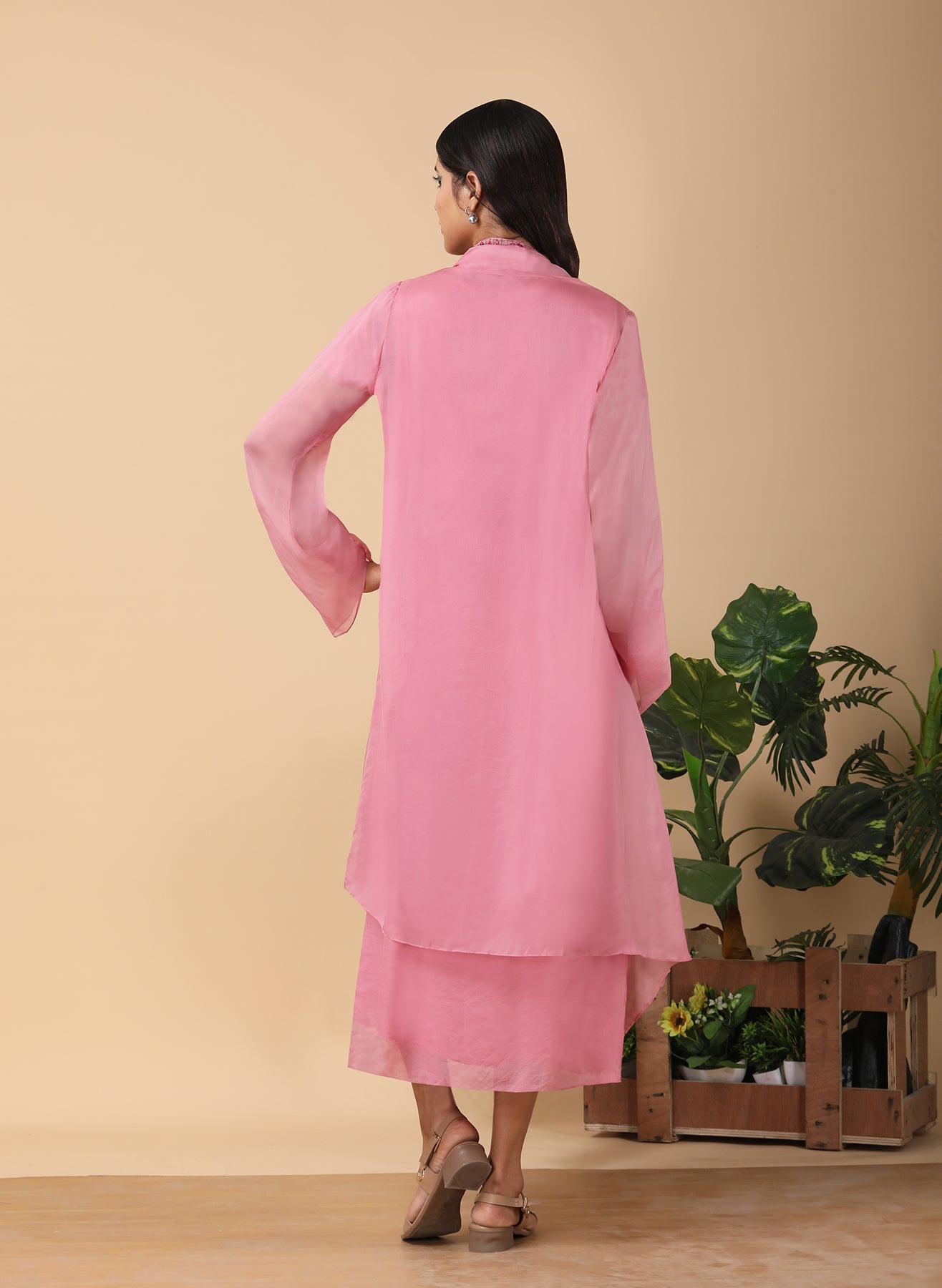 Melon Color Layered dress