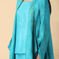 Blue turquoise tassar matka overcoat set