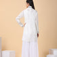 Overlap-style white tunic