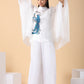 Batwing sleeves white top