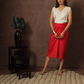 Mineral Red Cotton Silk Skirt