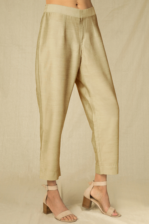 Cotton Silk Gold Trouser