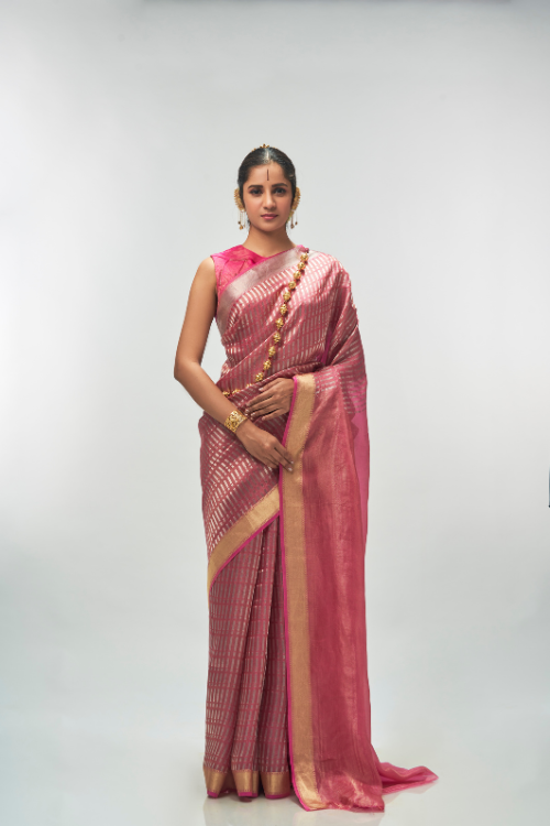 Berry Pink Monotone Saree