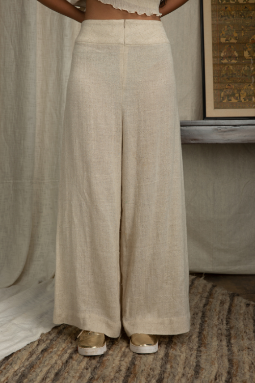 Trouser - Ecru Crepe Linen