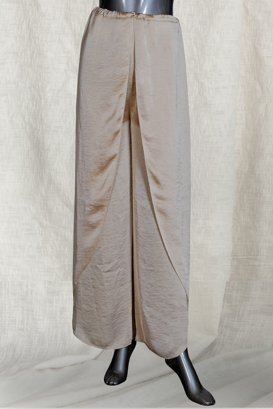 Trouser - Beige Satin/Rayon Cowl